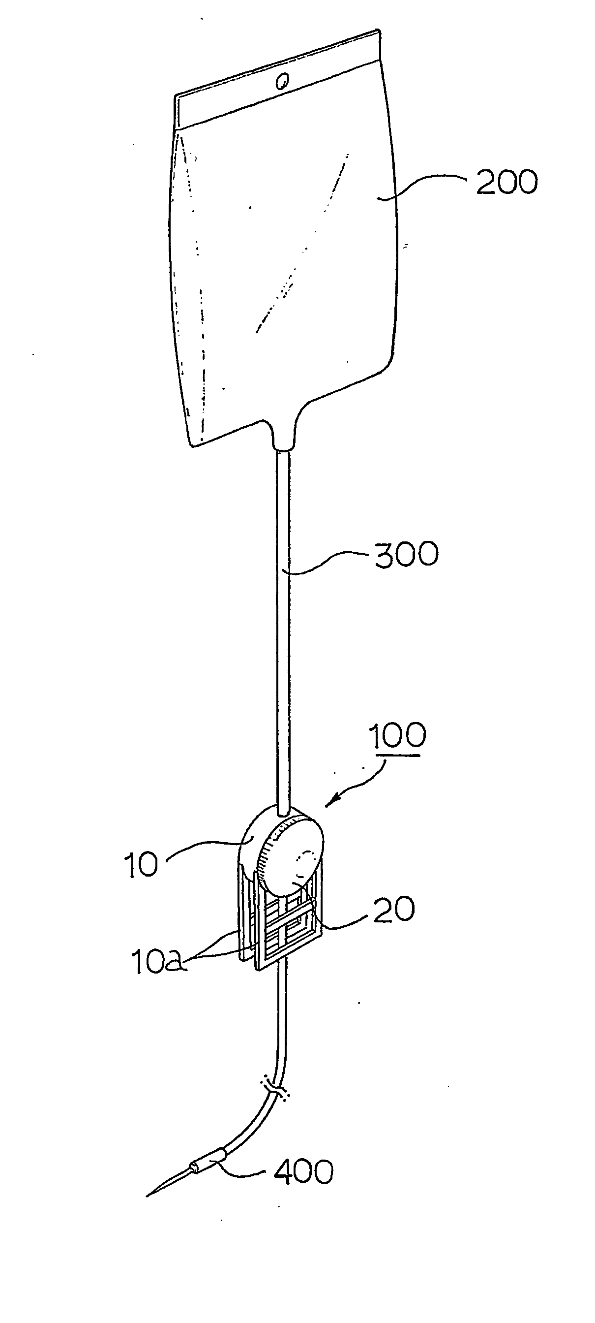 Device for regulating flow rate of intravenous medical solution during injection