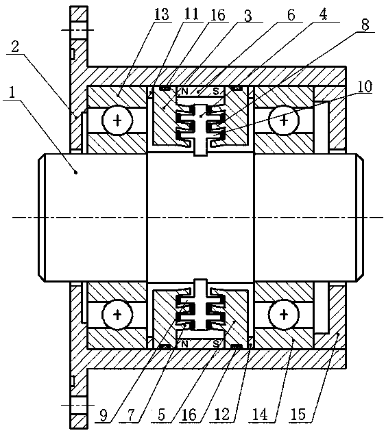 A helical tooth type magnetic fluid sealing device