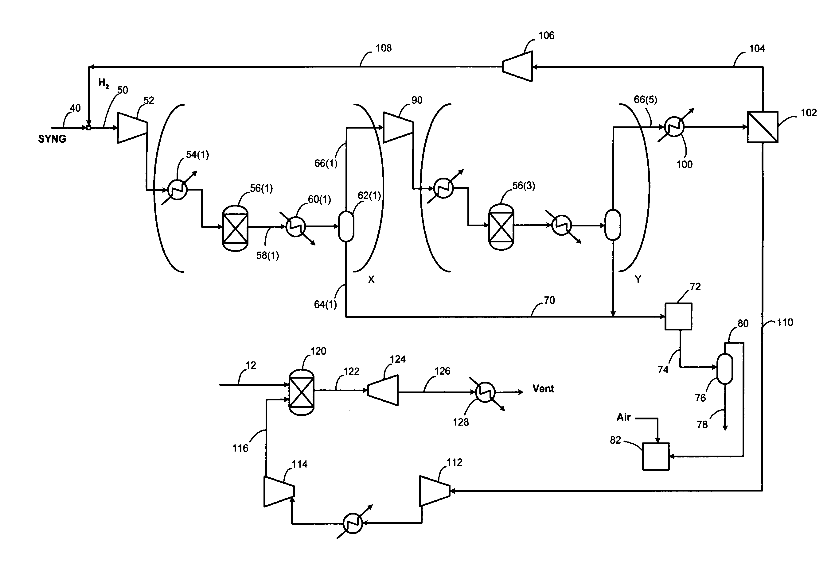 High efficiency process for producing methanol from a synthesis gas