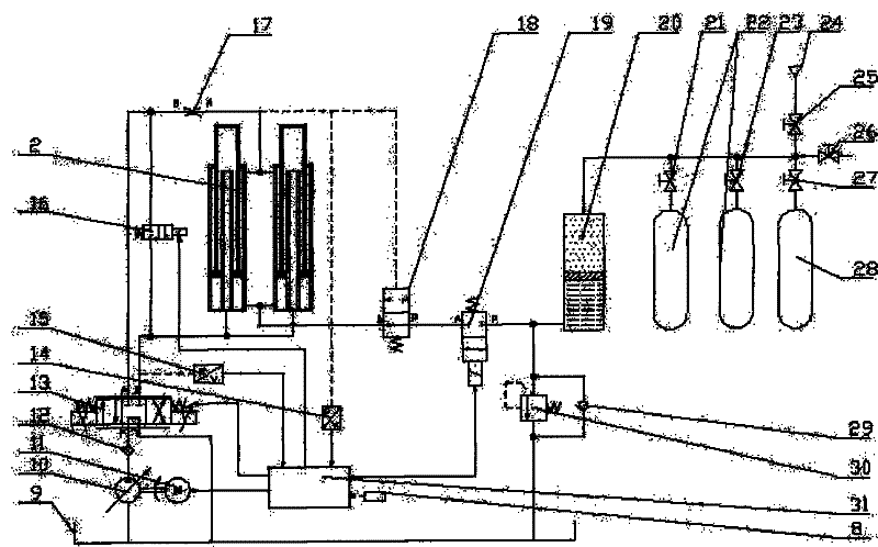 Offshore floating drilling platform drill string heave compensation device