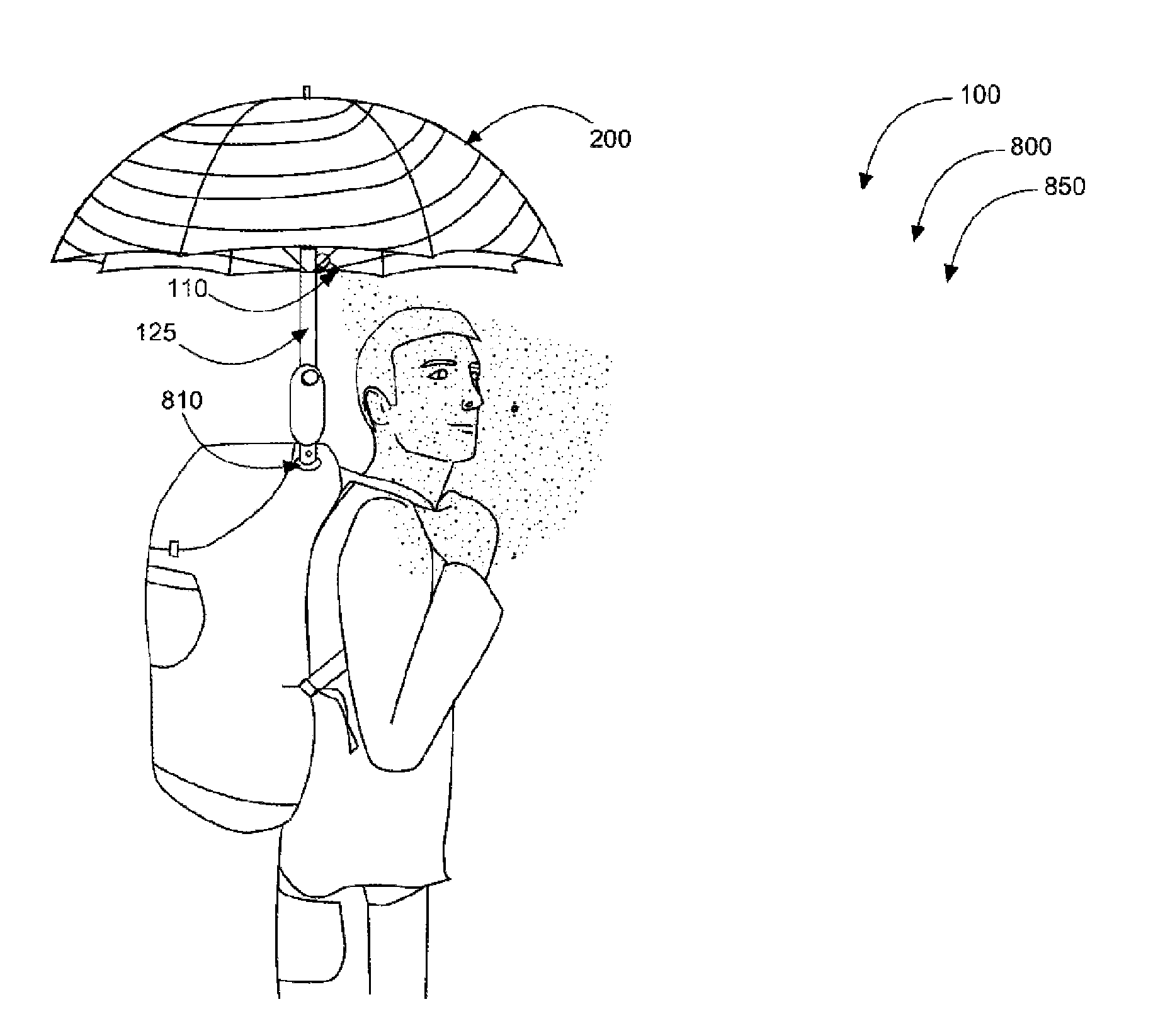Mister-equipped umbrella system