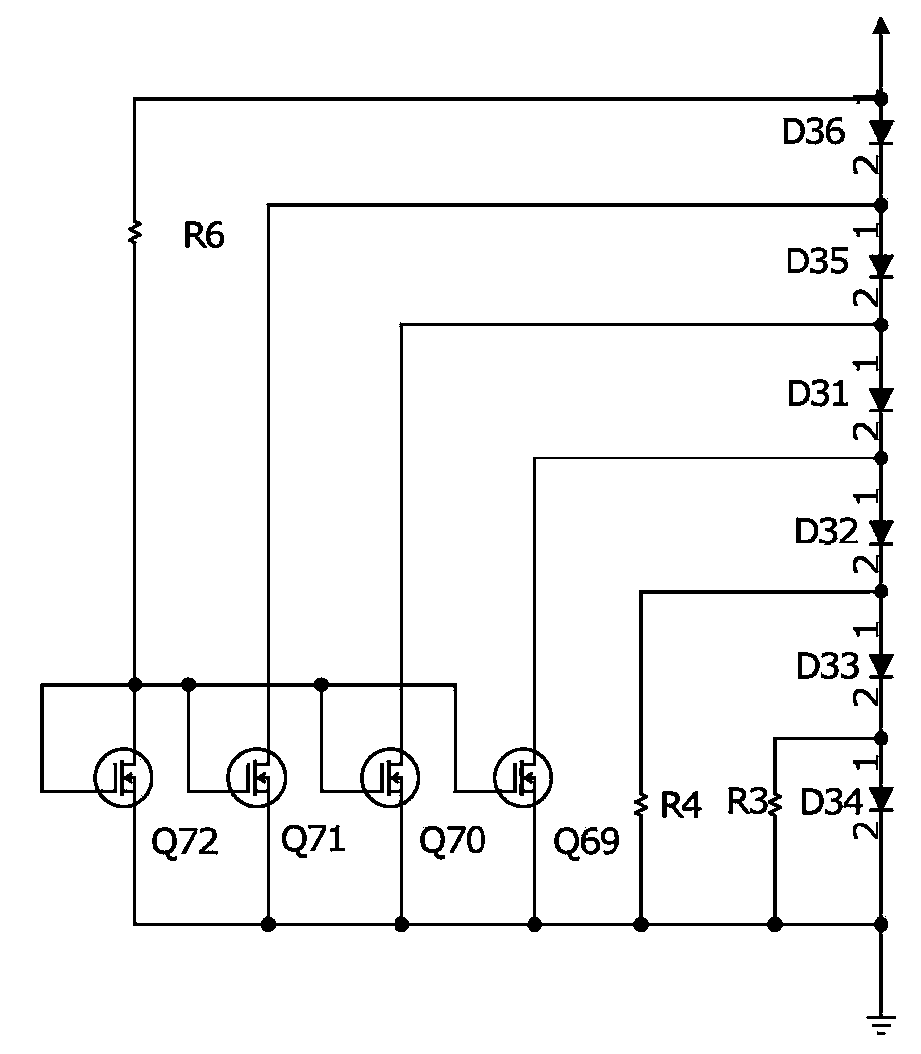 Alarm sound chip, internal circuit and application circuit thereof