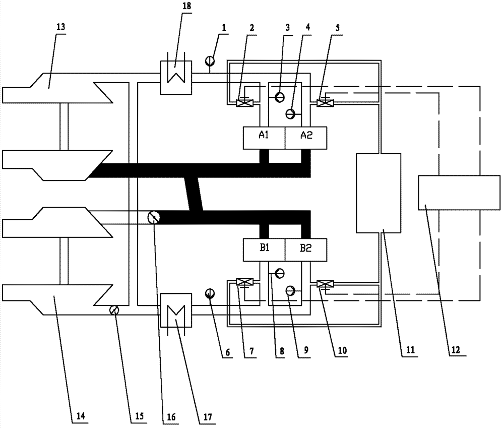 Air intake pressure stabilizing device of sequential supercharged diesel engine and control method thereof