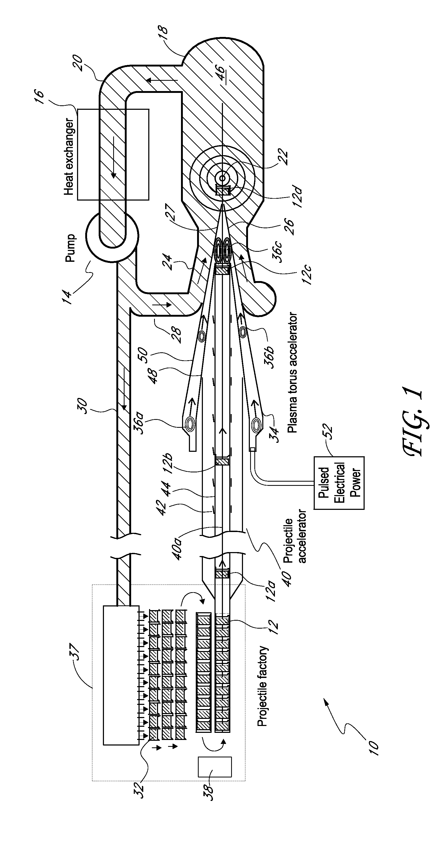 Systems and methods for plasma compression with recycling of projectiles