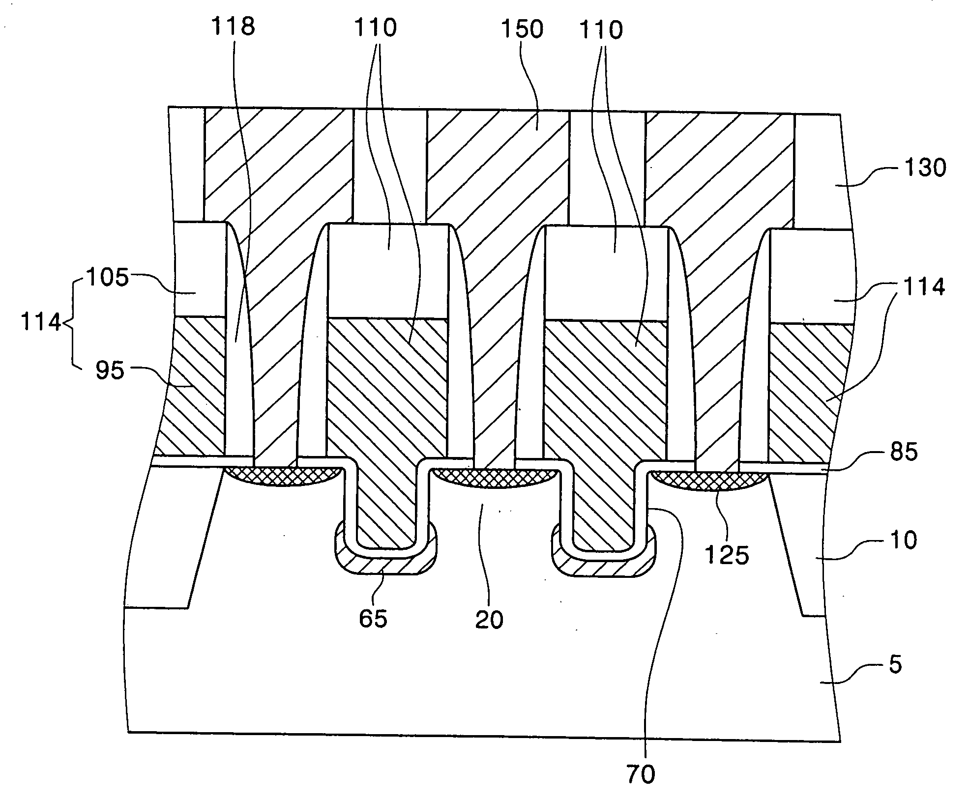 Recessed-type field effect transistor with reduced body effect