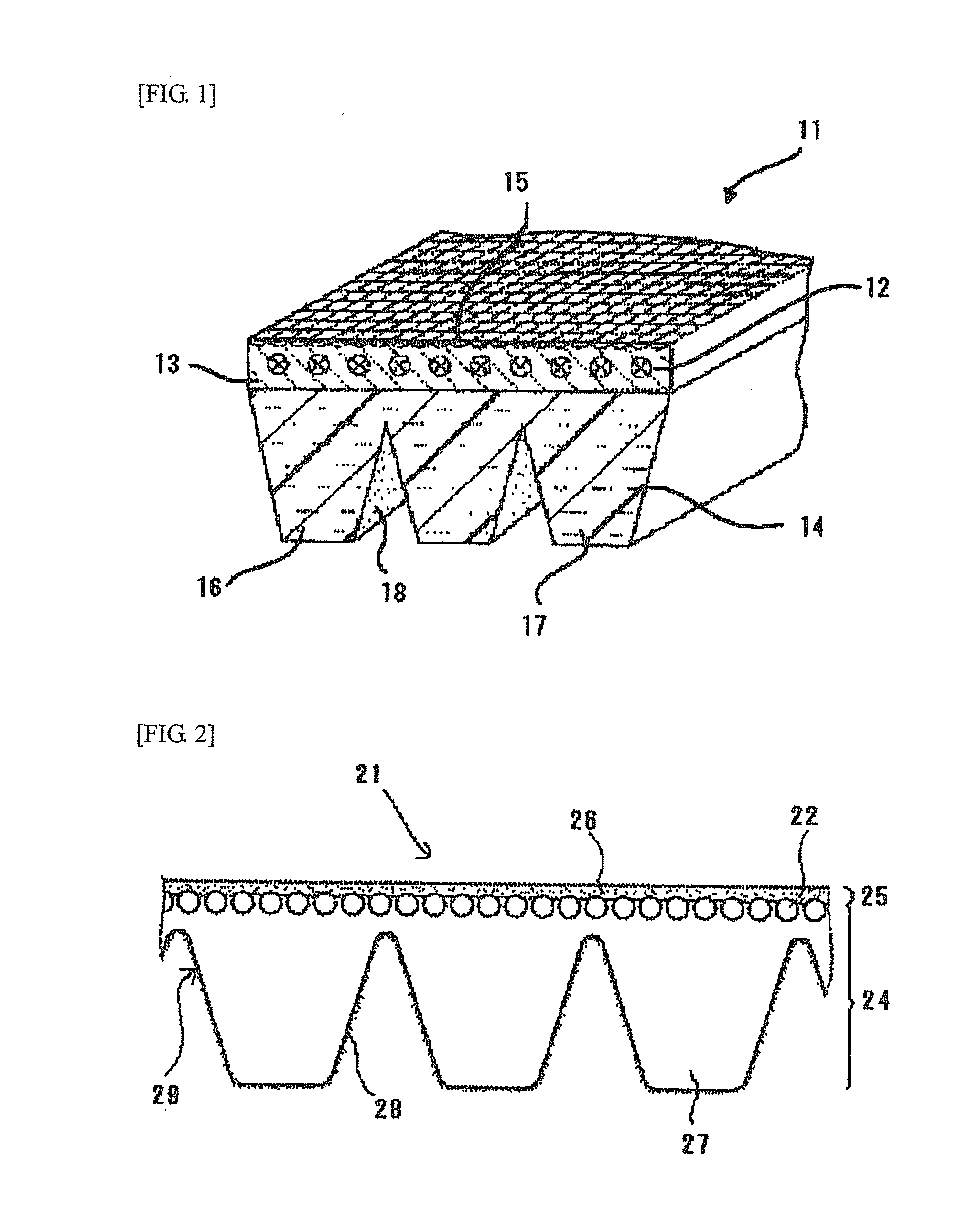 Friction drive belt and method for producing same