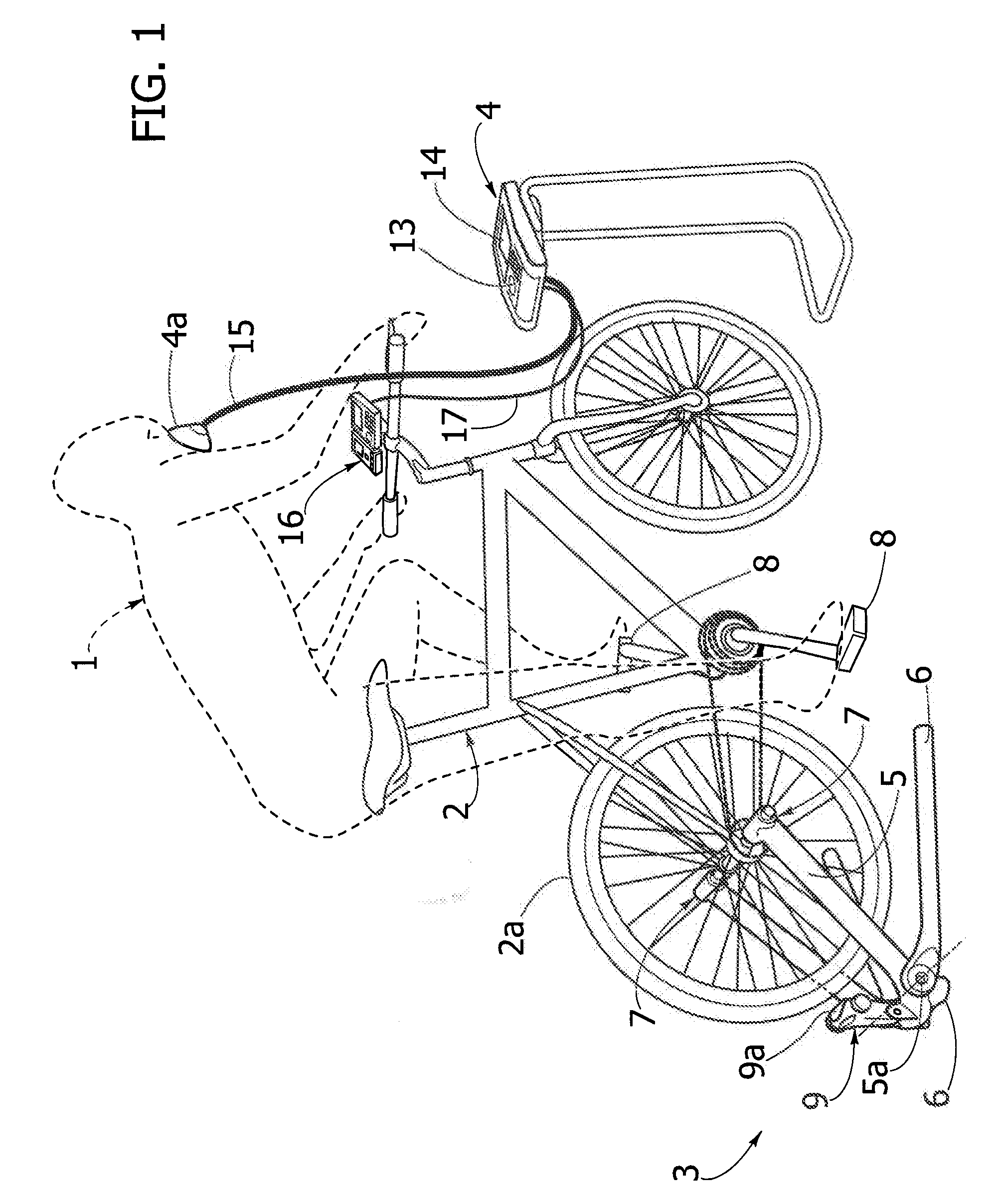 Portable kit, device and method for the execution of cardiopulmonary tests under strain, with the use of a normal bicycle