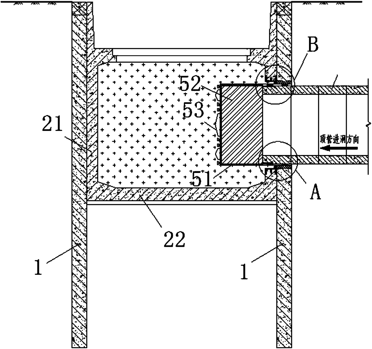 Construction method of pipe jacking tooling in foam soil without foundation reinforcement outside the pit