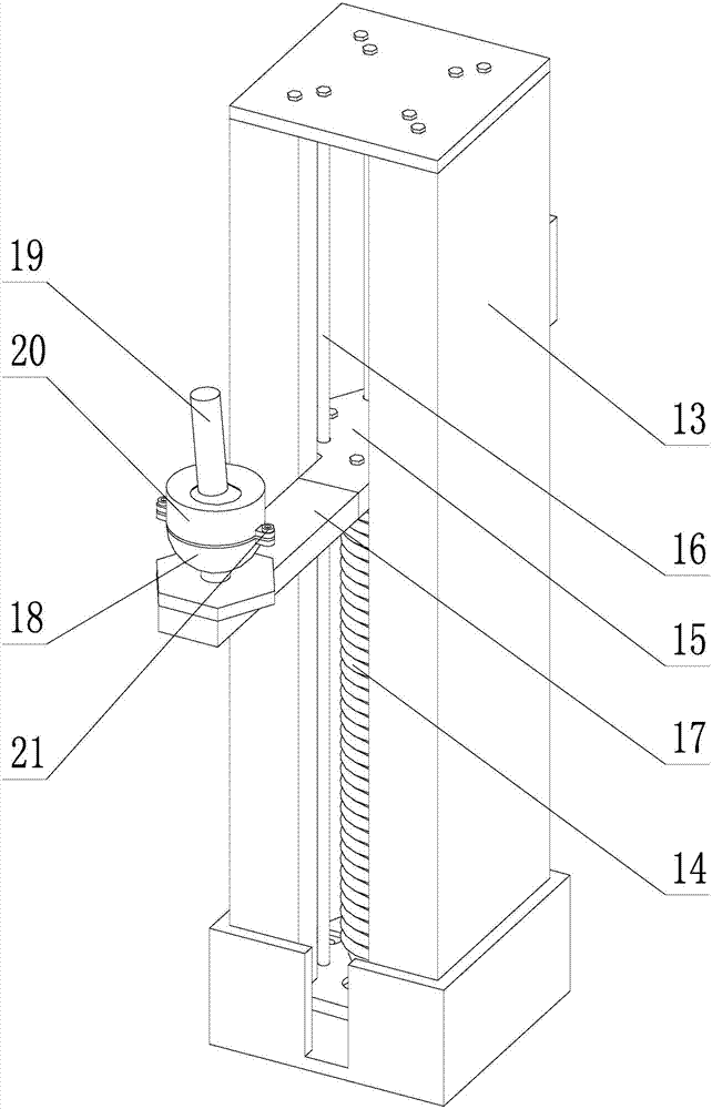 A five-axis double swing head gantry milling machine simulating cutting force loading device and using method
