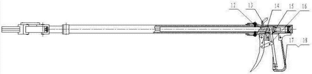 Long-distance-disassembling-assembling sword-type mechanical arm