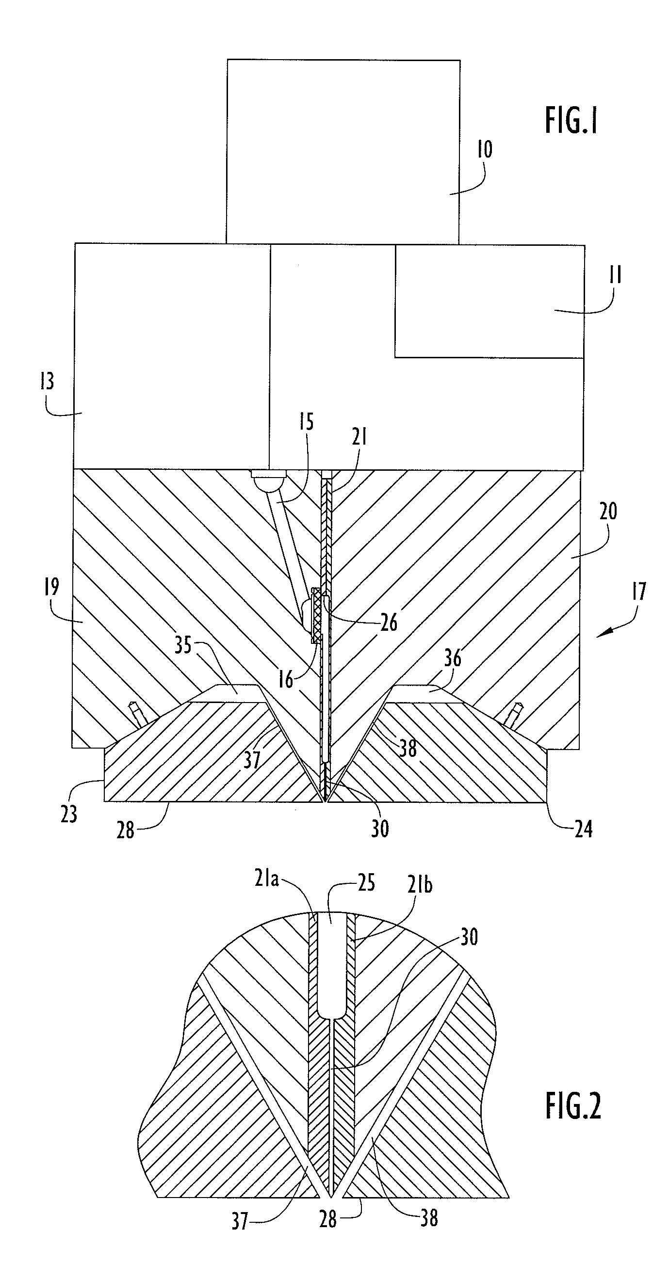 Method and apparatus for production of meltblown nanofibers