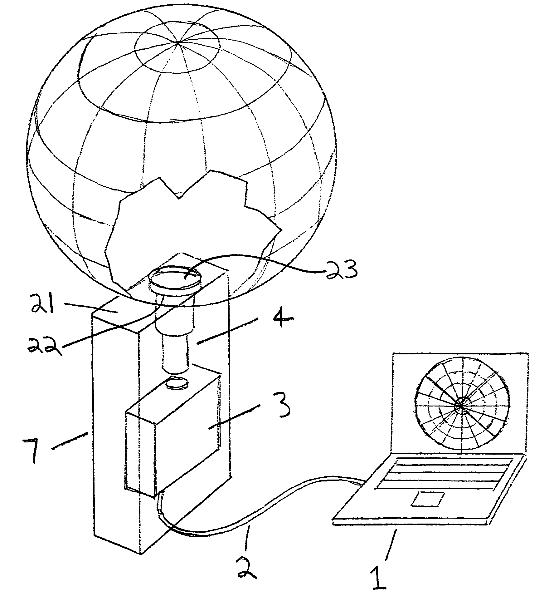 Display system having a three-dimensional convex display surface