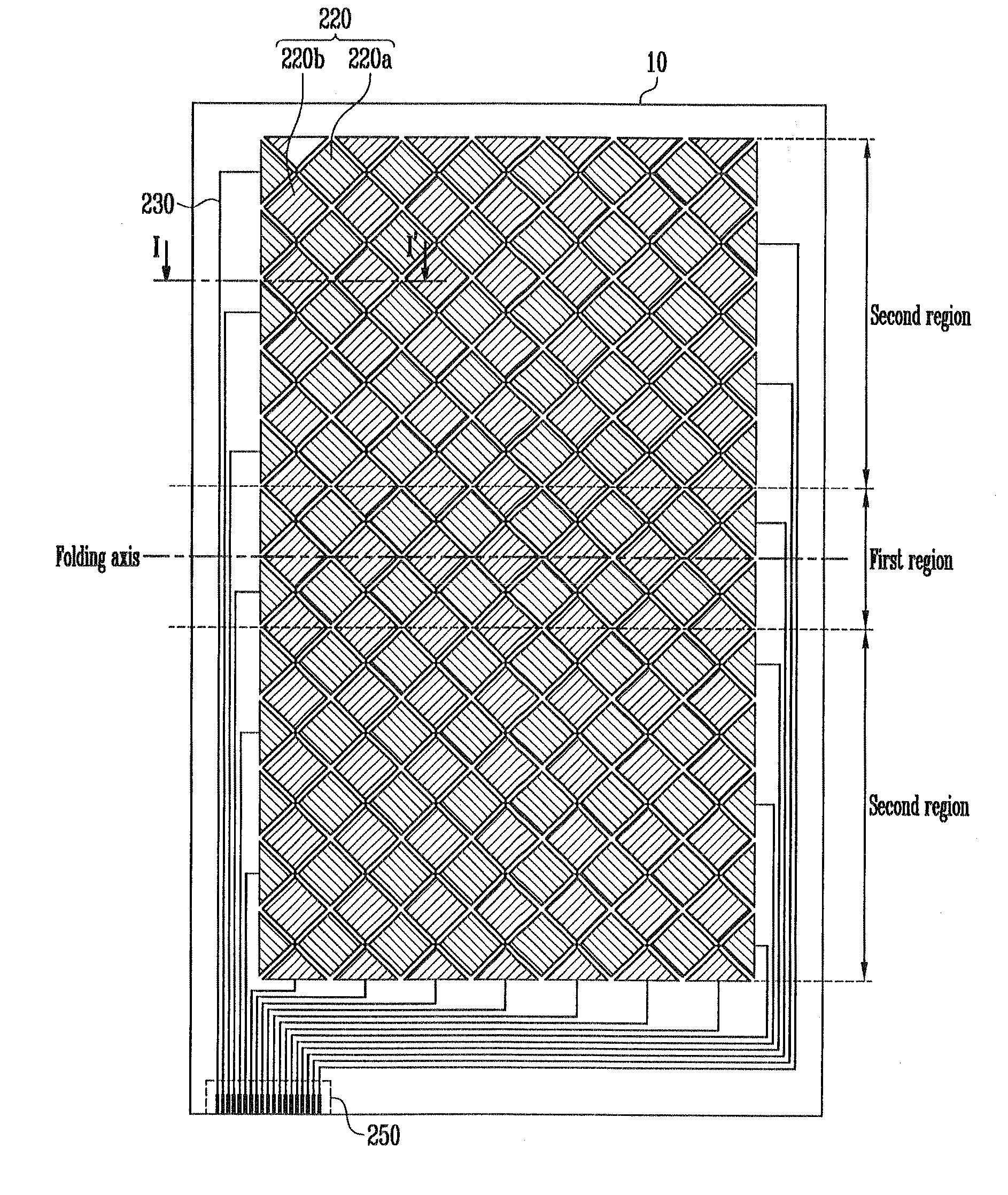 Flexible touch screen panel and flexible display device with the same