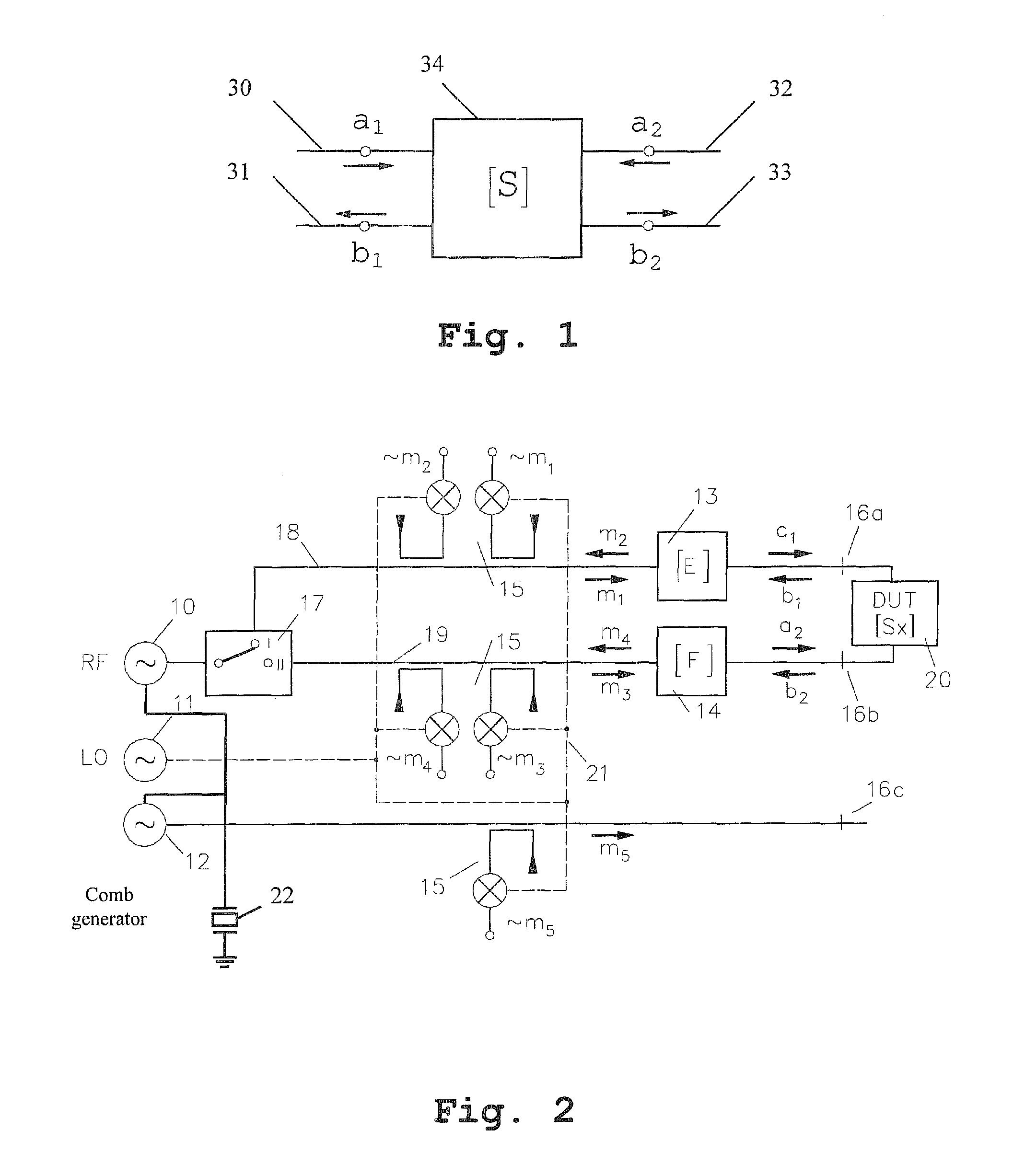 Method and device for the calibration of network analyzers using a comb generator