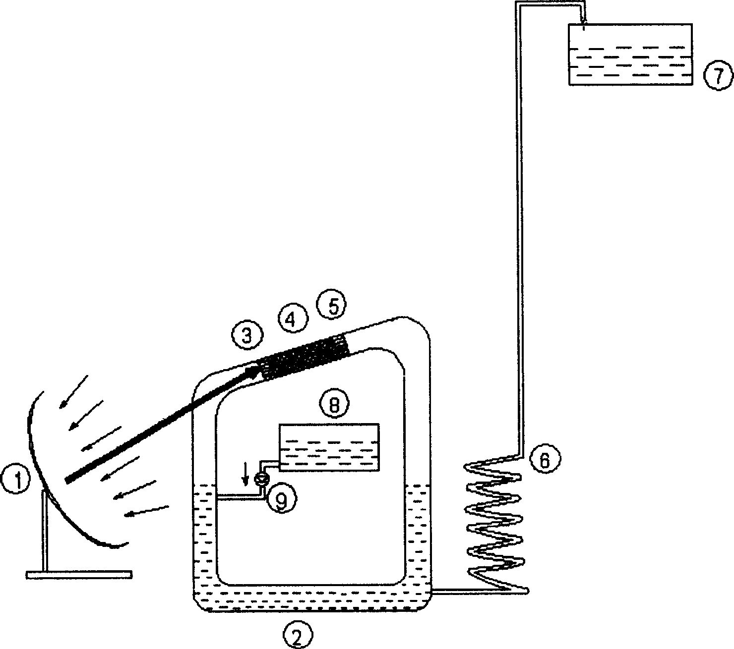 Heat sound water pumping system using solar energy as driving source and its water pumping method