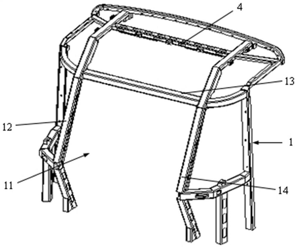 Cab framework structure, cab and rail vehicle