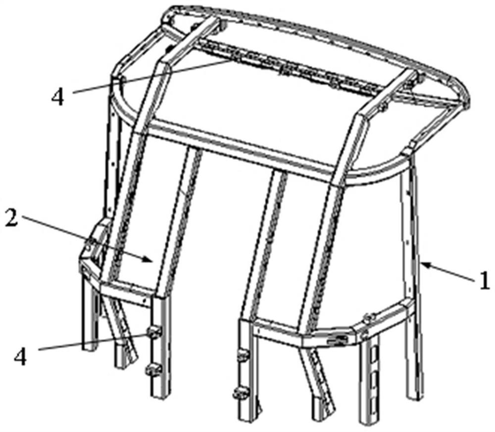 Cab framework structure, cab and rail vehicle