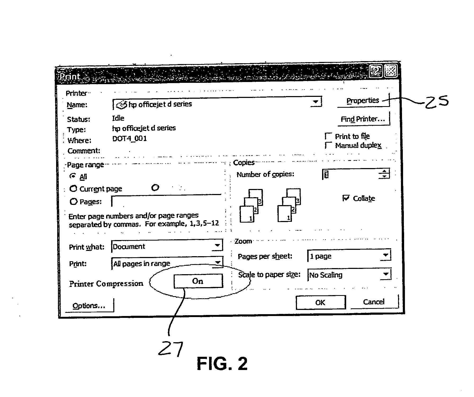 Method and system to allow printing compression of documents