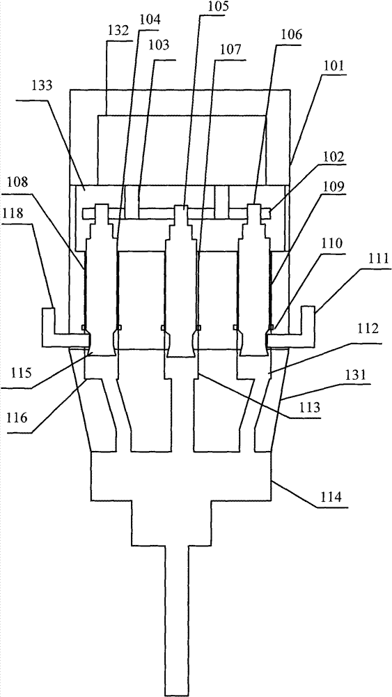 Three-component valve