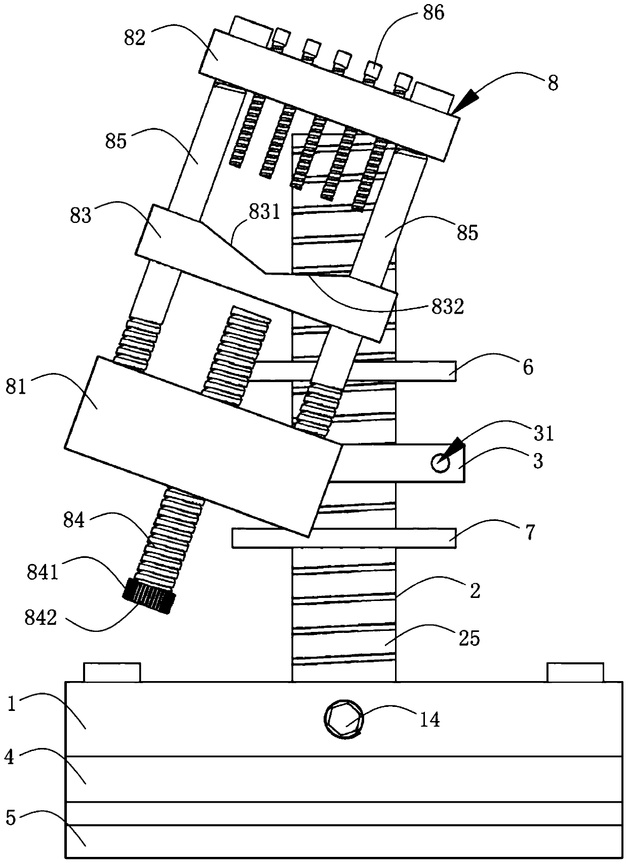 Clamping and positioning device for cutting metallographic sample and clamping and positioning method thereof
