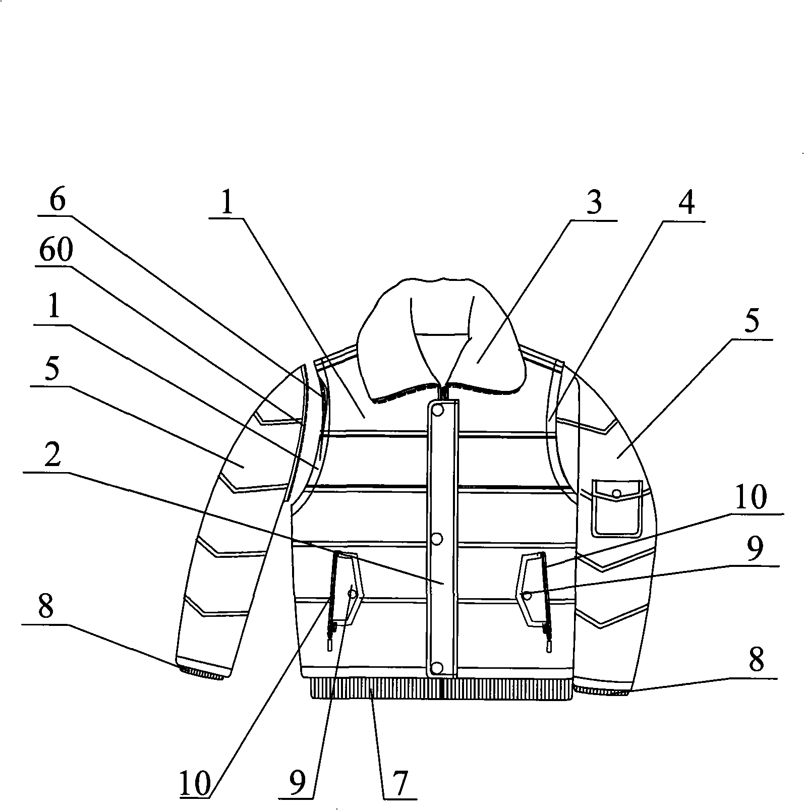 Jacket with detachable sleeve