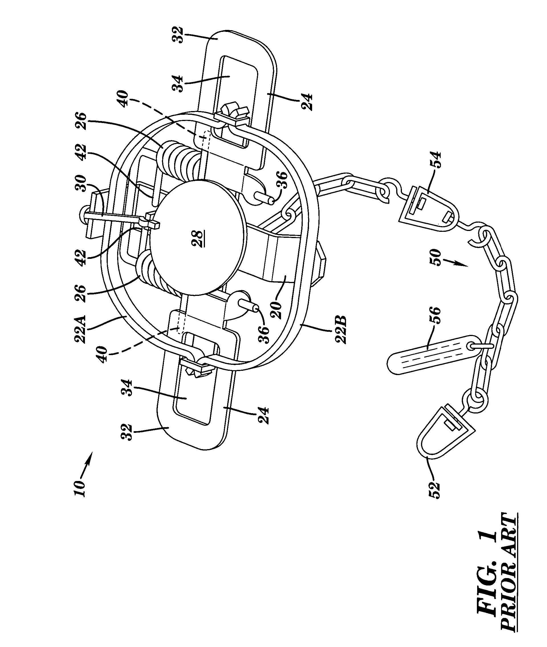 Trap with biasing device and force applying levers and related methods