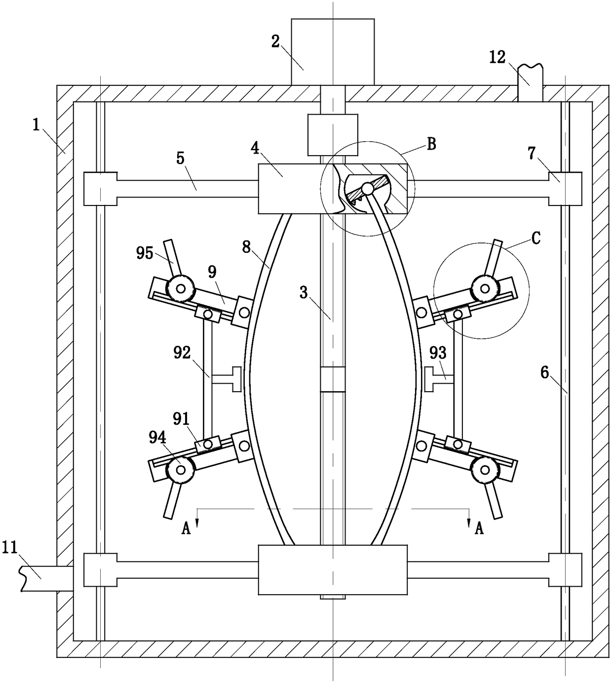 Coke oven flue desulfurization, denitrification and purification device