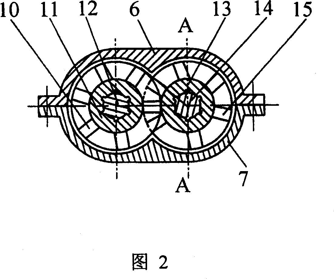 Double-screw fiberizer with tooth-shape disc