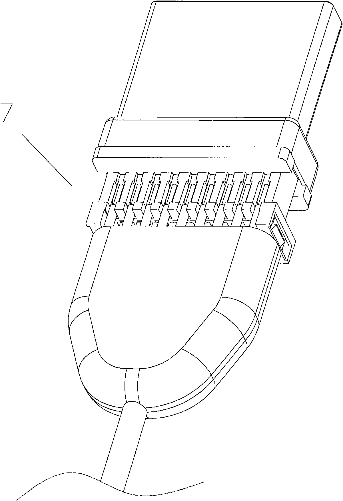 Infrared welding process for connecting data interface connector and data wire part