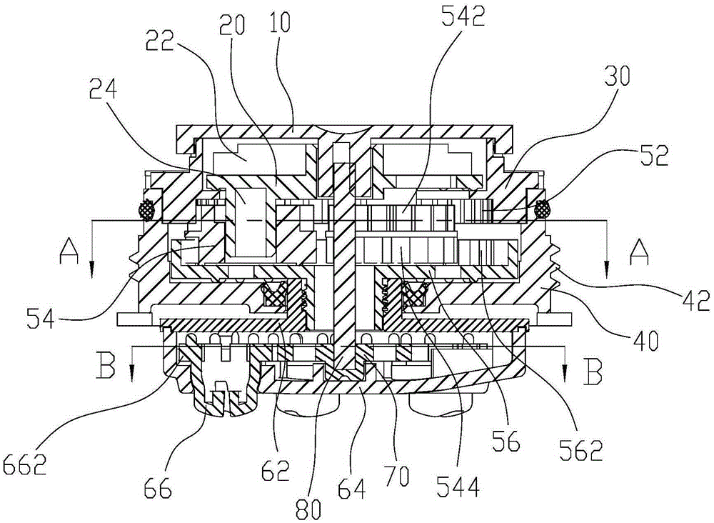 A rotating shower head