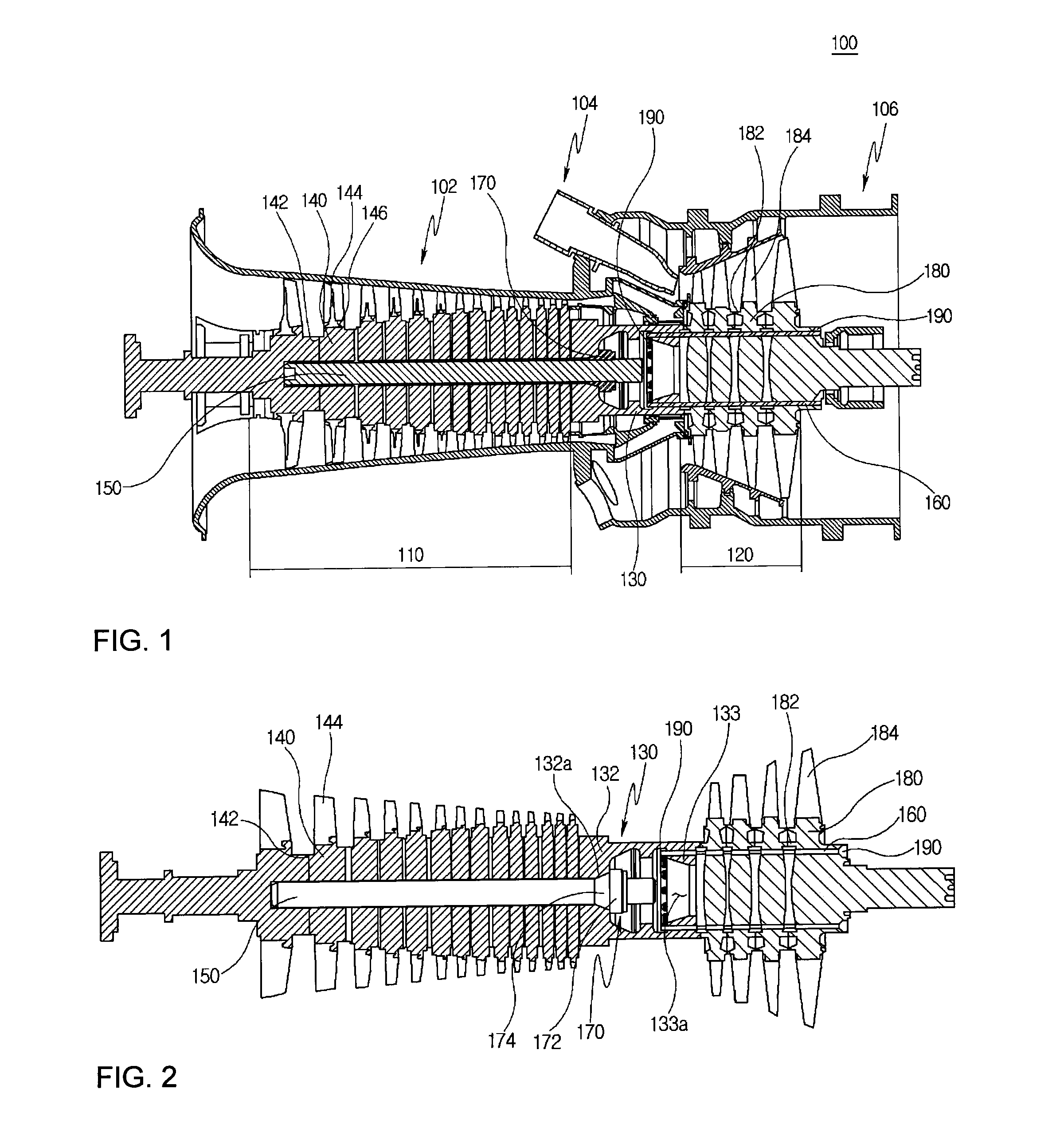 Gas turbine with plurality of tie rods and method of assembling the same