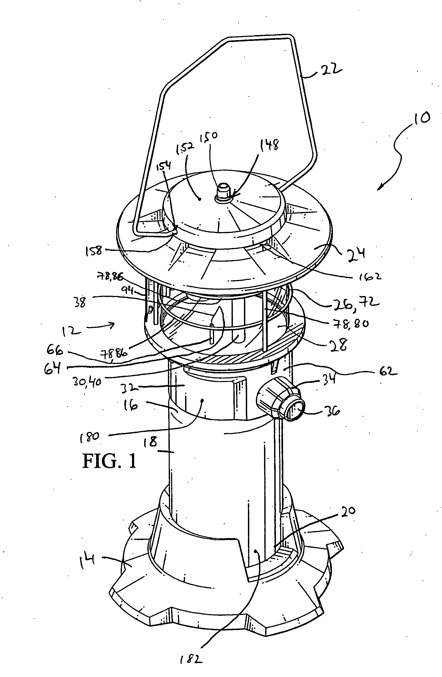 Portable lantern and related method of using it