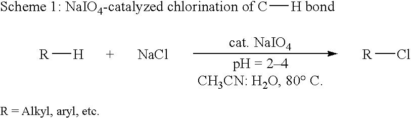 Catalytic process for regiospecific chlorination of alkanes, alkenes and arenes