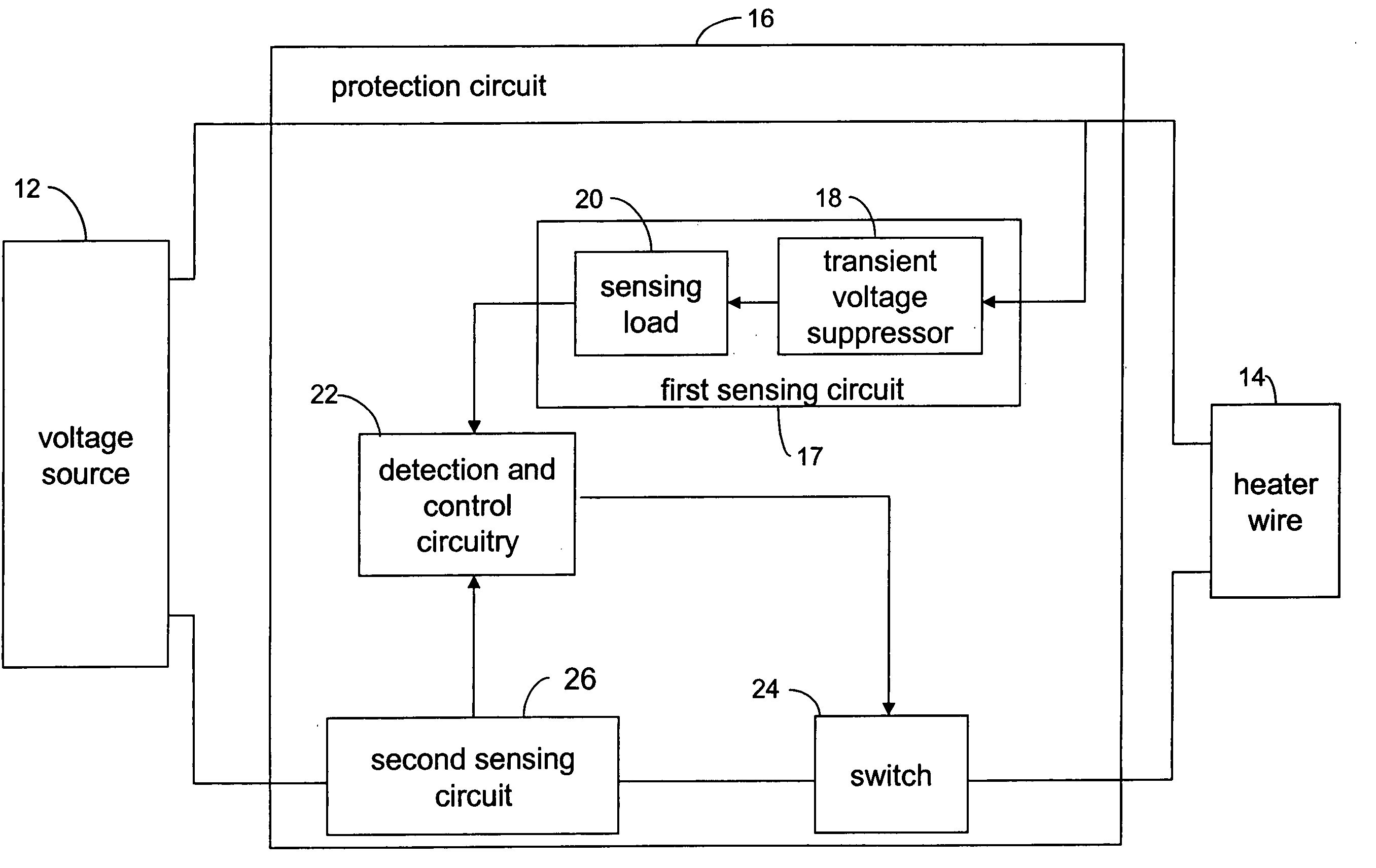 Electrical arcing protection circuit