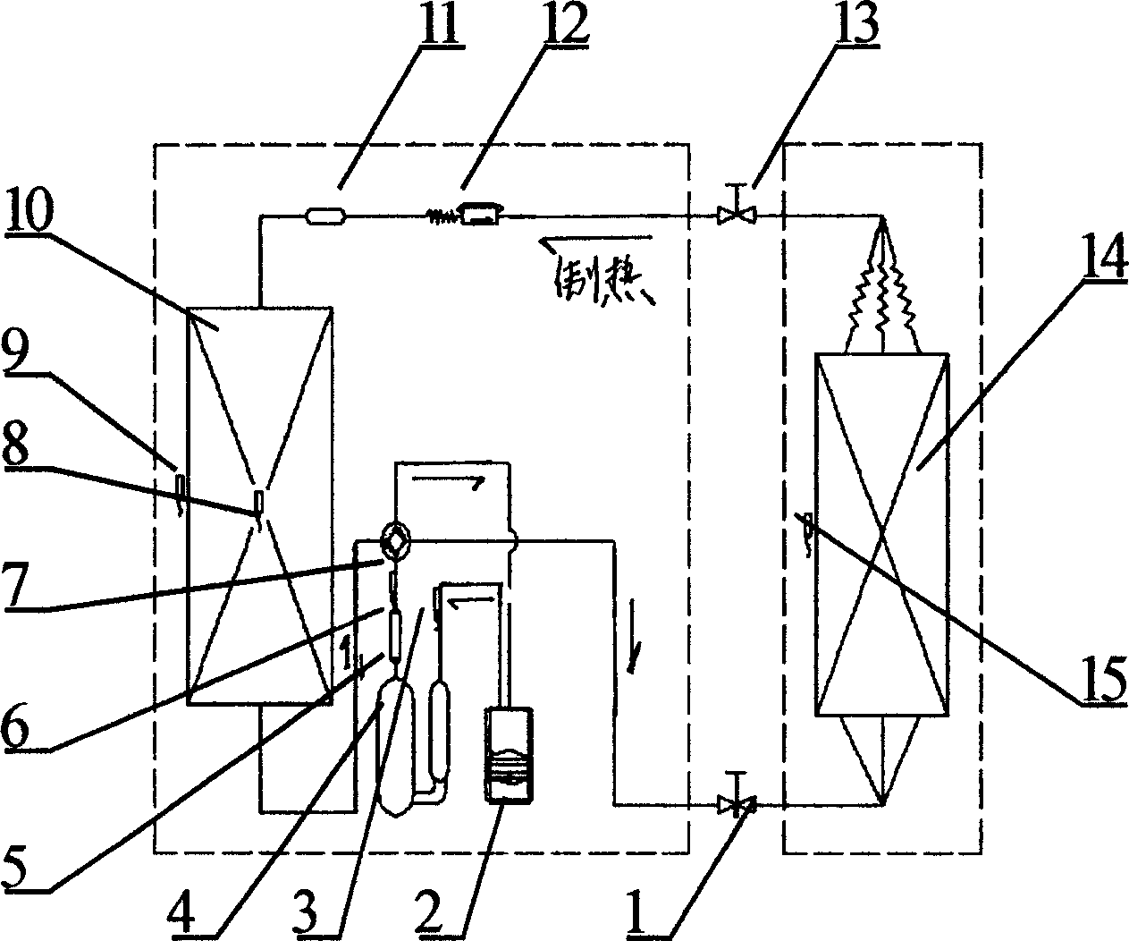 Low-temperature heat pump air conditioner and automatic defrosting method