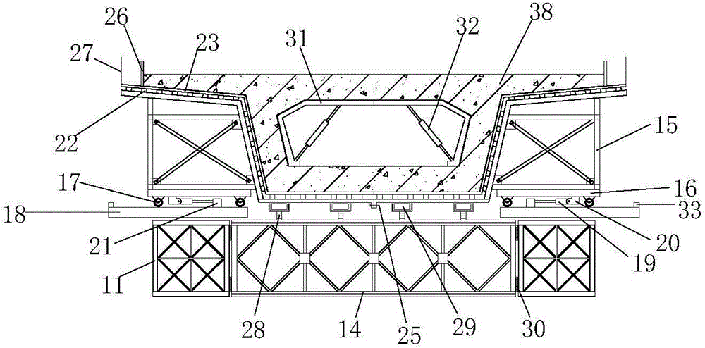 Composite movable mold frame for cast-in-situ box beam and construction method of composite movable mold frame