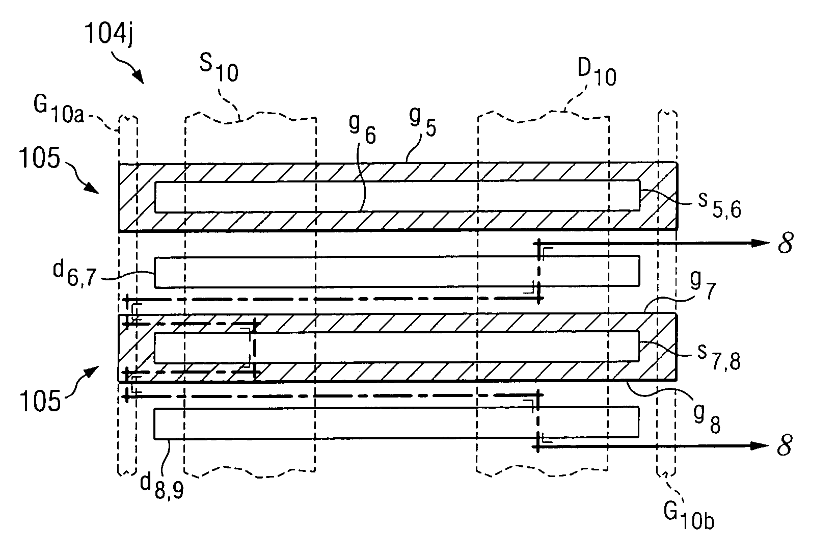 Distributed power MOSFET