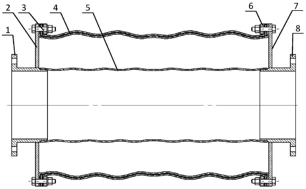 Elastic back cavity pipeline vibration reduction and noise reduction device