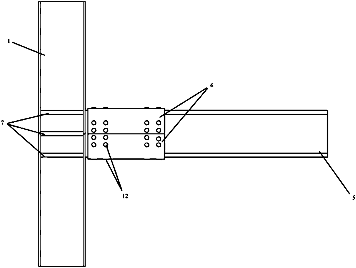 A beam-column joint of energy-dissipating steel structures with replaceable combined steel plates