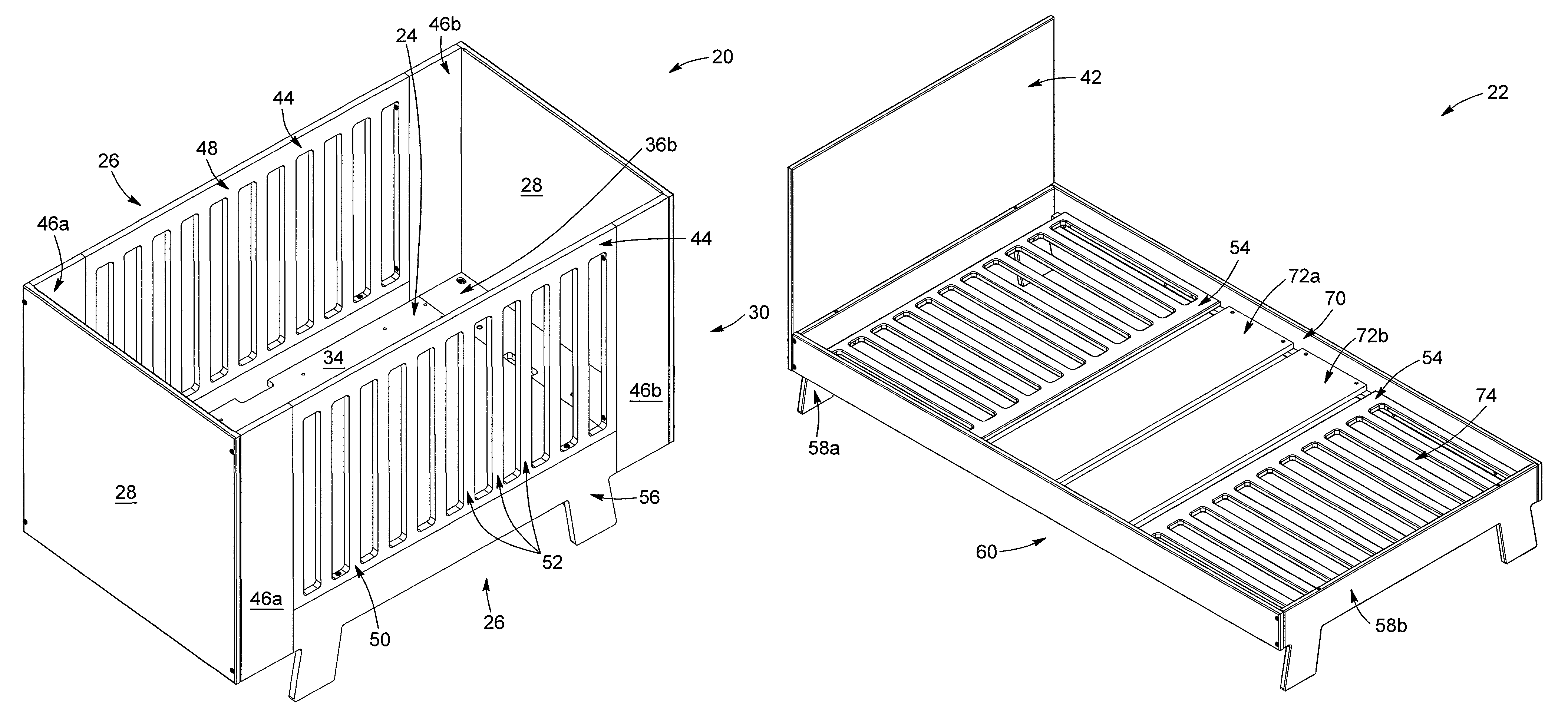 Crib convertible to a bed, and kit and method for converting the same