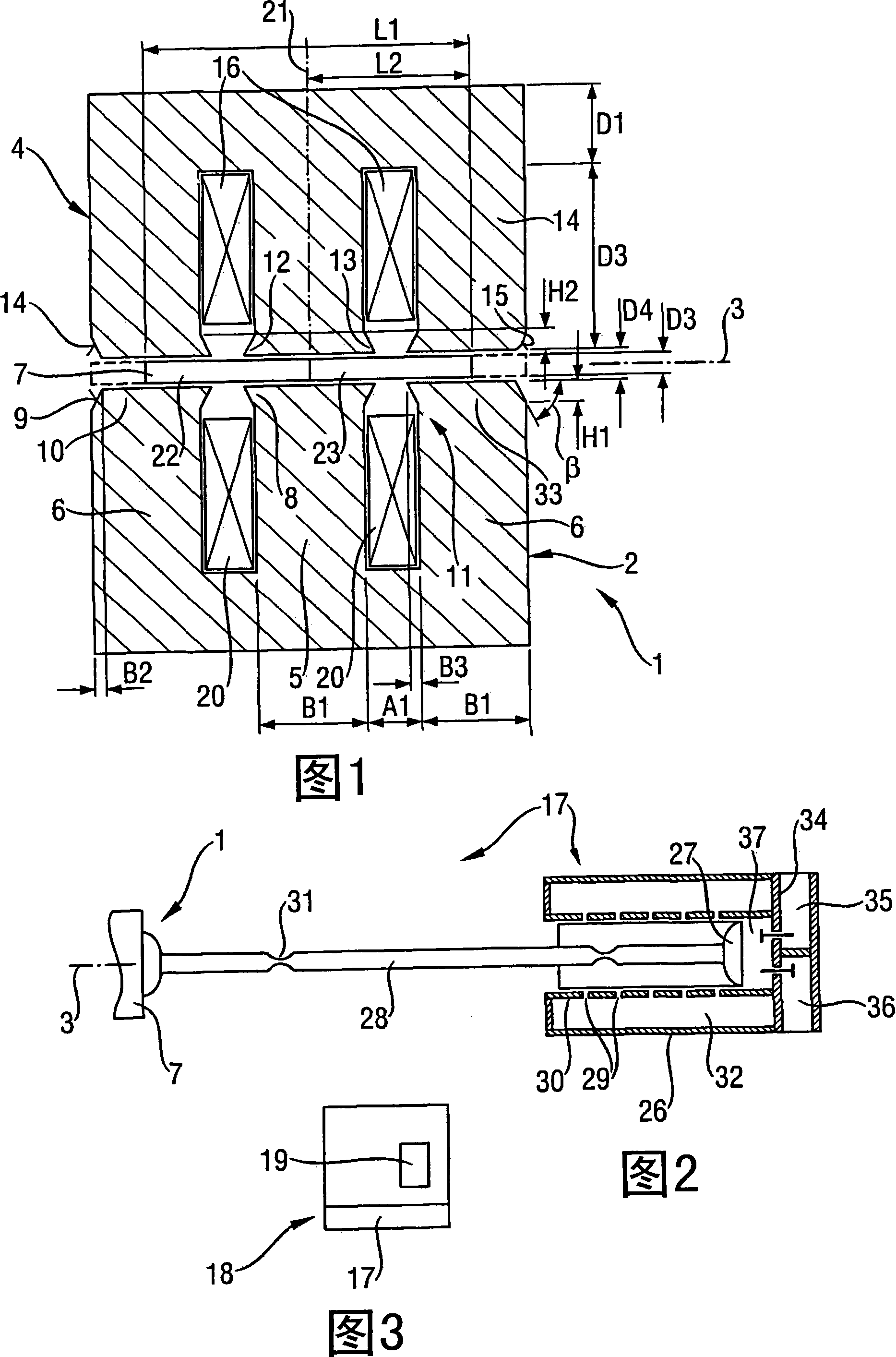 Linear drive with a reduced axial force component, as well as a linear compressor and refrigerator