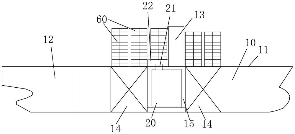 Liquefied gas fuel cabin arrangement structure and container ship