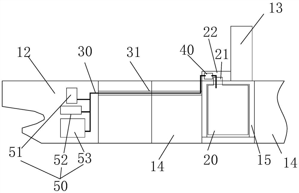 Liquefied gas fuel cabin arrangement structure and container ship