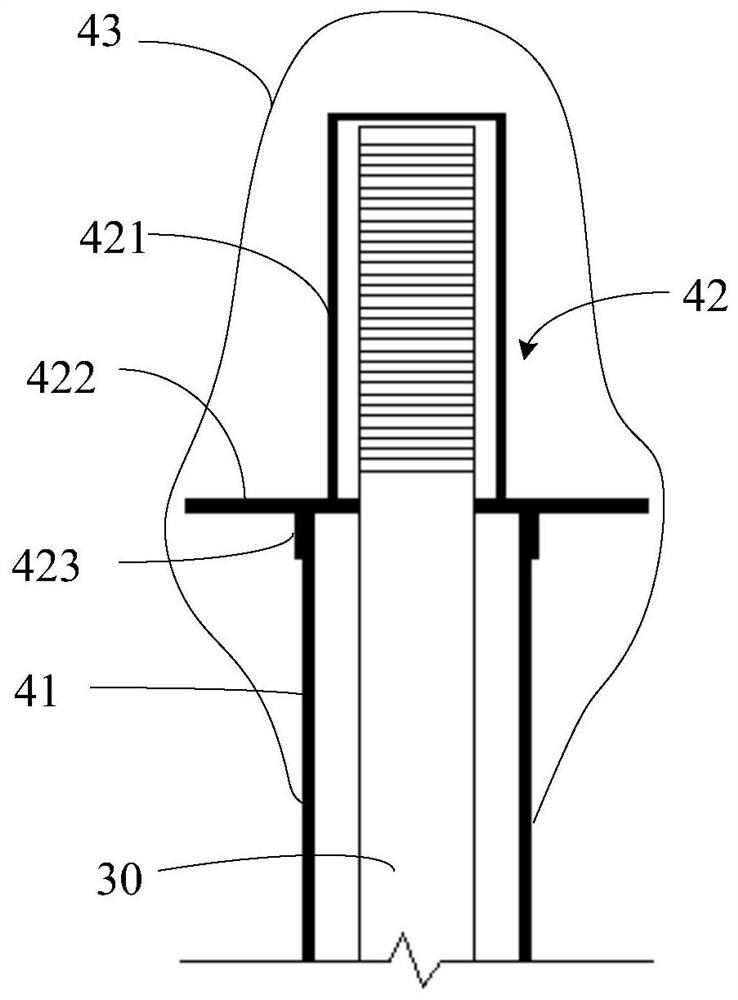 Waterproof drainage system of actuator embedded part panel groove and construction method of waterproof drainage system