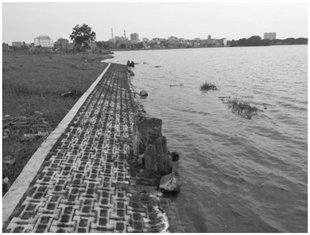 Revetment construction method for urban inner lake ecologic landscape