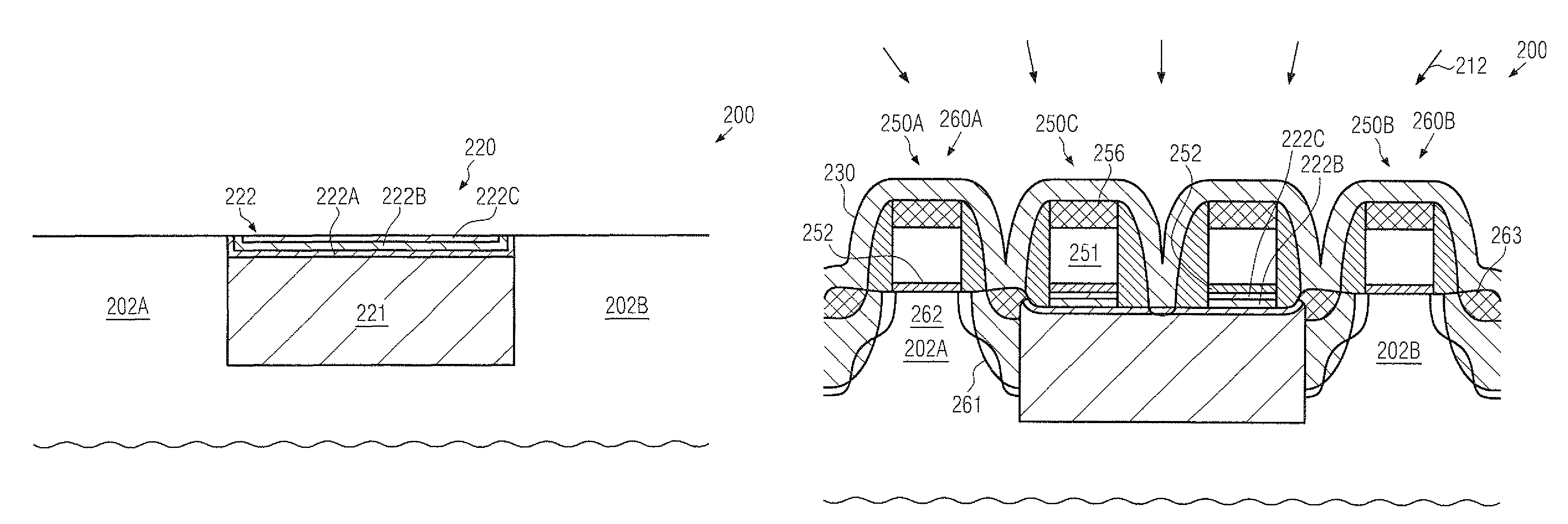 Buried etch stop layer in trench isolation structures for superior surface planarity in densely packed semiconductor devices