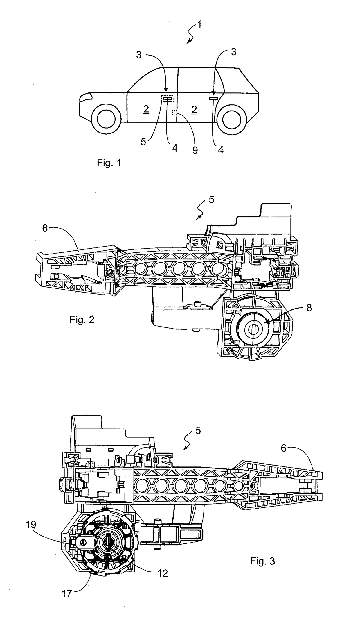 Door handle mounting device for a motor vehicle