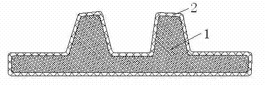 Aramid powder composite injection molded caterpillar core gold and production process thereof