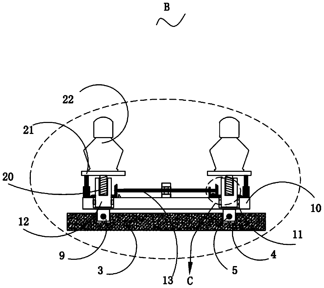 Trapezoidal shielding device for producing corrosion foil for lead-free electrolytic capacitor