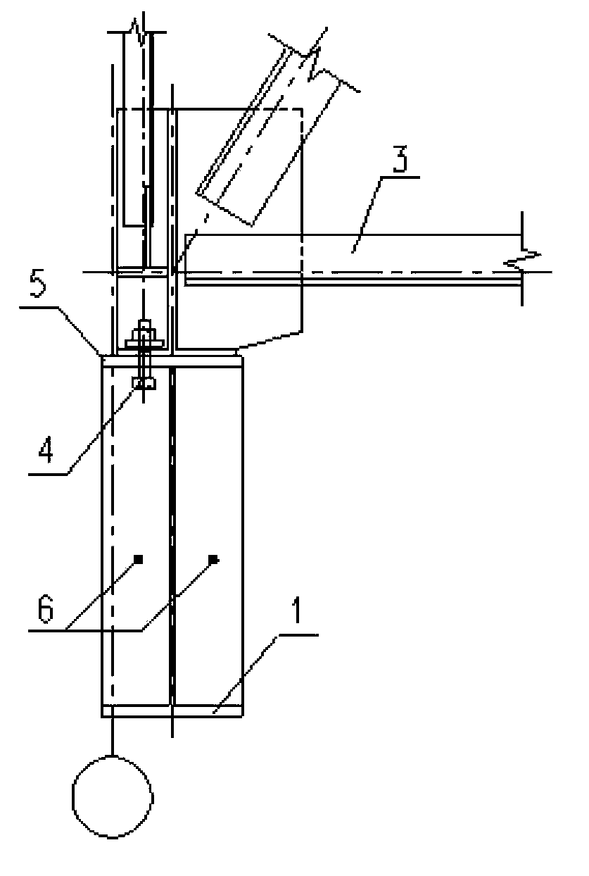 Device for connecting reinforced concrete bent frame column with steel beam instead of steel bracket